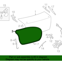 New Genuine Nissan Weatherstrip-Trunk Lid 84830ET00A / 84830-ET00A OEM