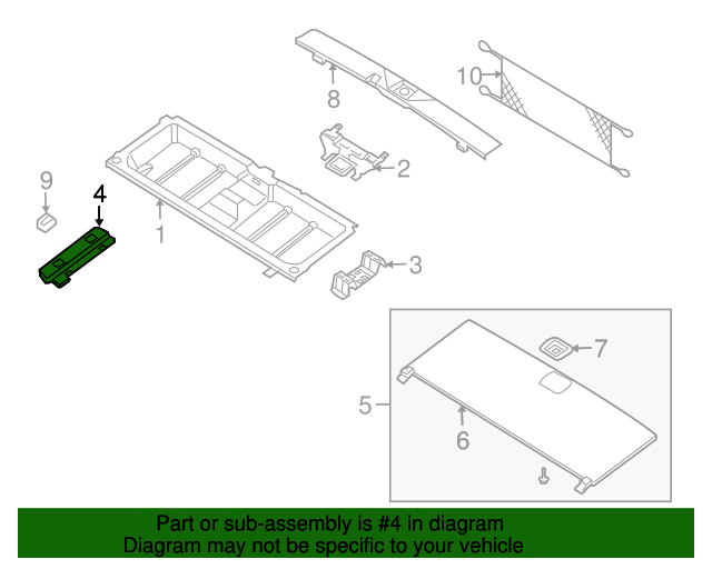 New Genuine Nissan Board Assy Luggage Floor,Lh 84907ZQ00A / 84907-ZQ00A OEM