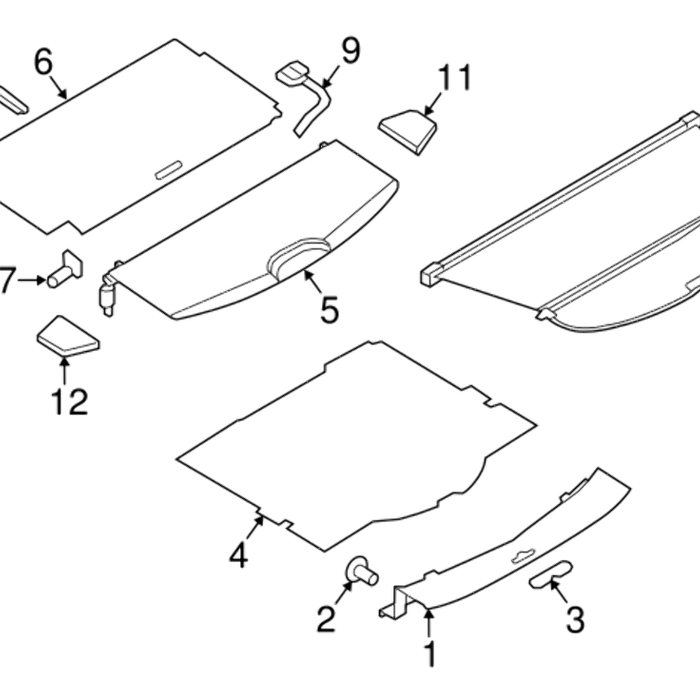 Genuine Nissan Rogue Side Cover Luggage Floor Right OE (2015-2020) 849B65HA0B