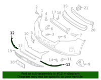 New Genuine Nissan Moulding-Rear Bumper,Rh 850745AA0A / 85074-5AA0A OEM