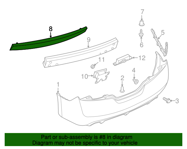 New Genuine Nissan Energy Absorber-Rear Bumper 85090JB100 / 85090-JB100 OEM