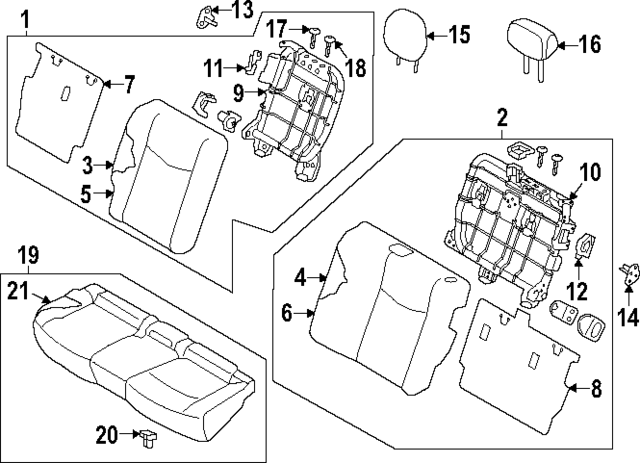 New Genuine Nissan Headrest Assy Rear Seat 864305SA0C / 86430-5SA0C OEM