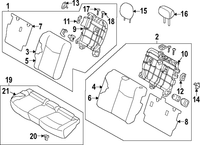 New Genuine Nissan Headrest Assy Rear Seat 864305SA0C / 86430-5SA0C OEM