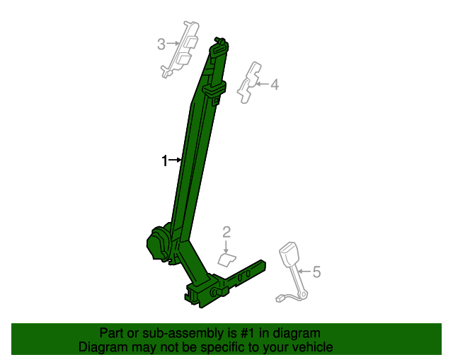 New Genuine Nissan Belt Assy-Tongue, Pretension Frt Rh OE 868849UF8A