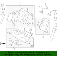 New Genuine Nissan Hook-Cushion, Rear Seat OE 883040M001