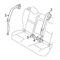Genuine Nissan OE Belt Assy-Tongue,Rear Seat Center 88854-6LD8A