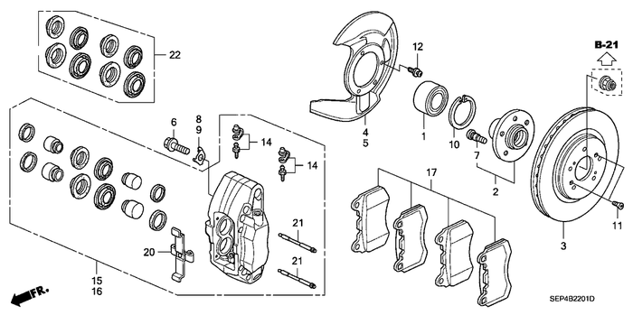New Genuine Acura TL Brake Caliper Clip Right (2004-2008) OE 90651SEPA50