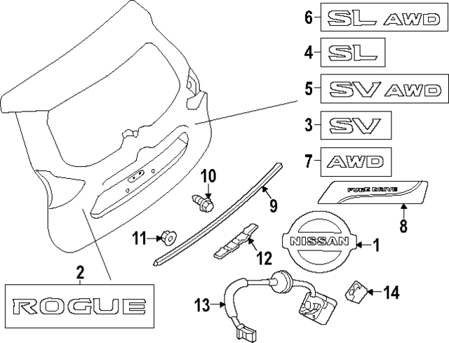 New Genuine Nissan Fin Back Dr OE 908107FL0A