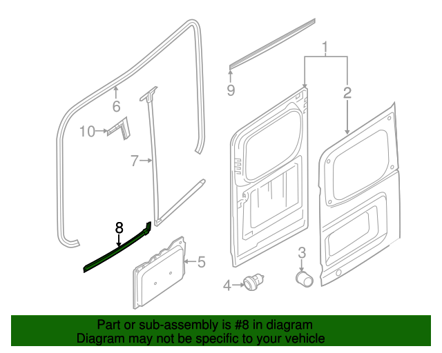 New Genuine Nissan Weatherstrip-Back Door,Lh 908311PA0A / 90831-1PA0A OEM