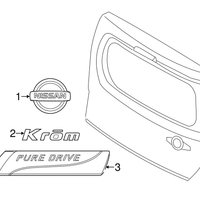 New Genuine Nissan Ornament-Rear 908891FA0A / 90889-1FA0A OEM