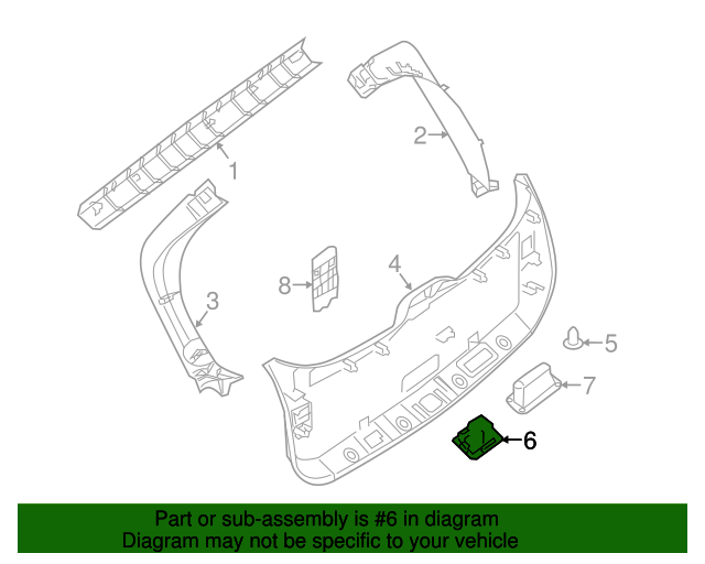 New Genuine Nissan Finisher Assy Auto Back Door Sw 909703JA0A / 90970-3JA0A OEM