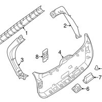 New Genuine Nissan Finisher Assy Auto Back Door Sw 909703JA0A / 90970-3JA0A OEM