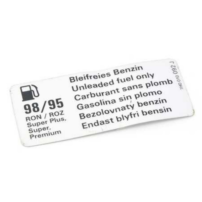 New Genuine Porsche Fuel Label Information Sticker (2003-2010) OE 95500611710