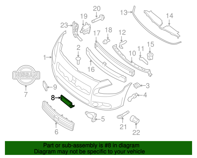 New Genuine Nissan Bracket-Licence Plate 962109N00A / 96210-9N00A OEM
