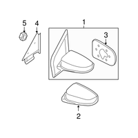 Genuine Nissan Sentra Door Mirror Cover Skull Cap Right (2007-2012) 96301ET03E