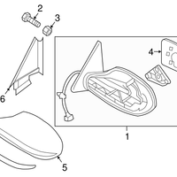 Genuine Nissan Altima Front Door Mirror Cap Cover Left (2007-2013) OE 96302JB14E