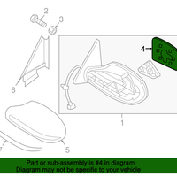 New Genuine Nissan Glass-Mirror,Lh 96302JB15E / 96302-JB15E OEM