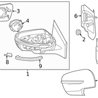 New Genuine Nissan  Door Mirror Glass Assembly Right OE 963654BA1A