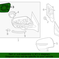New Genuine Nissan  Door Mirror Glass Assembly Right OE 963654BA1A