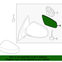 New Genuine Nissan Pathfinder Glass Mirror Left OE 963663KS0B