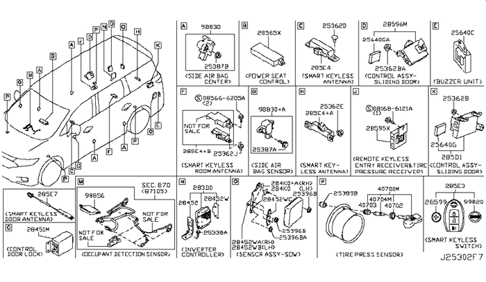 Genuine Nissan Quest Occupant Sensor Controller Assembly (2011-2017) 988563WS0A