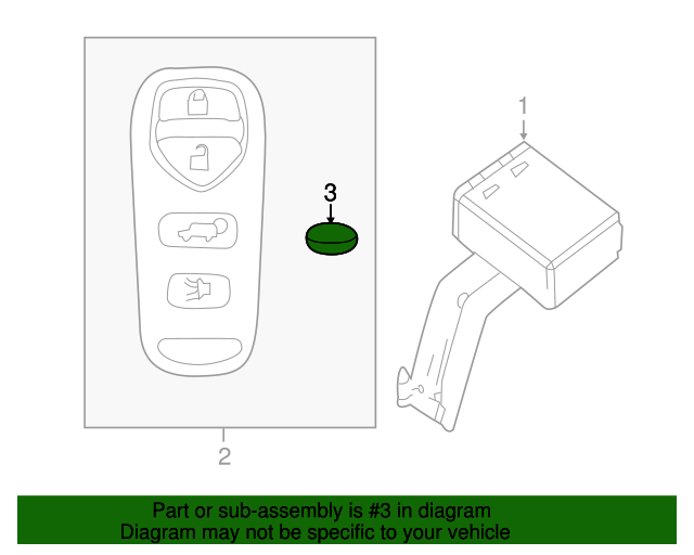 New Genuine Nissan Battery-Key OE B8599C2025