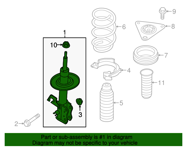 New Genuine Nissan Strut Kit-Front Suspension,Rh E43025HA2B / E4302-5HA2B OEM