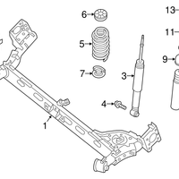 New Genuine Nissan Absorber Kit - Shock, Rear E62109AM0A / E6210-9AM0A OEM