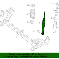 New Genuine Nissan Absorber Kit - Shock, Rear E62109AM0A / E6210-9AM0A OEM