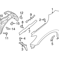 New Genuine Nissan Baffle Front Fender, Rh OE F31603KABA