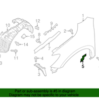 New Genuine Nissan Baffle Front Fender, Rh OE F31603KABA