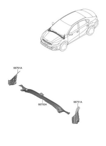 Genuine Kia Forte Windshield Wiper Cowl Panel Side Right (2019-2024) 66765M6000