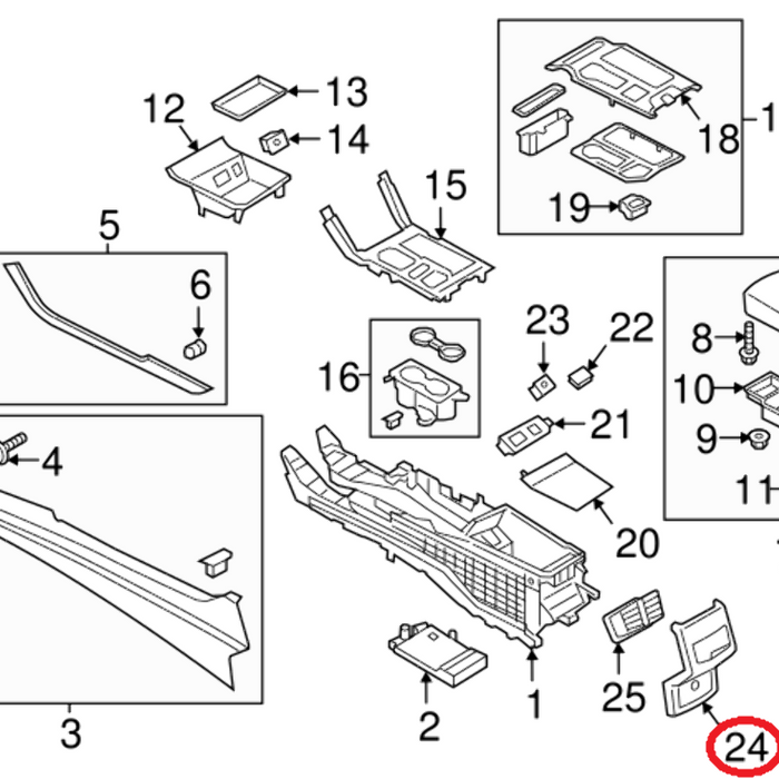 New Genuine Ford Fusion Center Console Rear Panel Console OE HS7Z63045D72DA