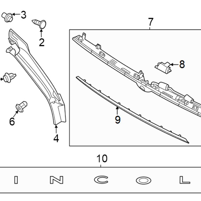 Genuine Lincoln Aviator Trunk Liftgate License Plate Trim Molding (2020-2023) OE