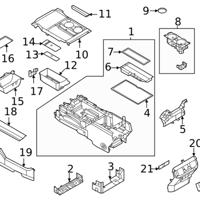 Genuine Ford F-150 Center Console Compartment Stowage Assembly OE ML3Z1513594BA