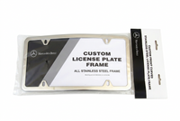 Genuine Mercedes-Benz License Plate Frame Curved Front Slim Polished Stainless